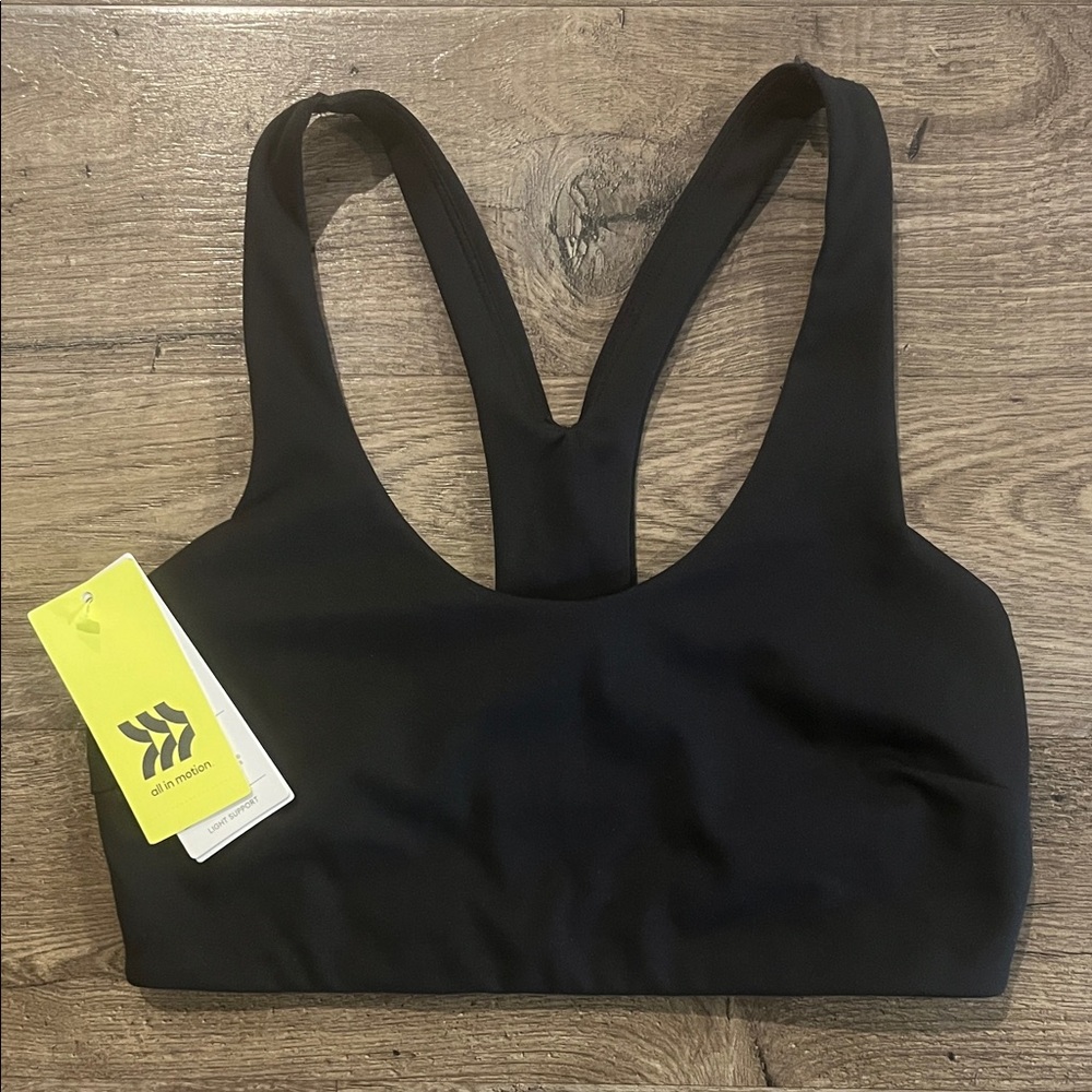 All in Motion Light Support Brushed Sculpt Black Sports Bra